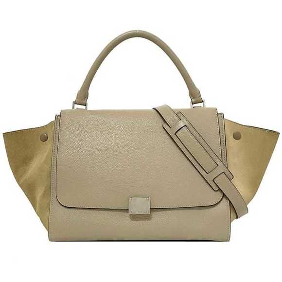 CELINE Beige Leather Shoulder Bag - Picture 1 of 10